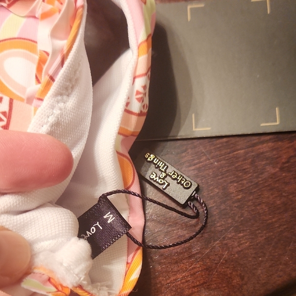 Pink Orange Patterned Ruffle Bikini Set - Picture 3 of 14